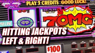 SO MANY HIGH LIMIT JACKPOTS IN 1 VIDEO ON DOUBLE DIAMOND DELUXE SLOT MACHINE