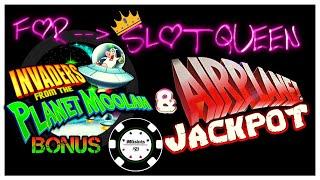 •️Invaders From The Planet Moolah for SLOT QUEEN  •️HANDPAY JACKPOT AIRPLANE Slot Machine $37 Spin