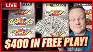 ⋆ Slots ⋆ LIVE IN LAS VEGAS ⋆ Slots ⋆ I HAVE $400 IN FREE PLAY! LET'S PUT IT IN QUICK HIT PROGRESSIVE!!!