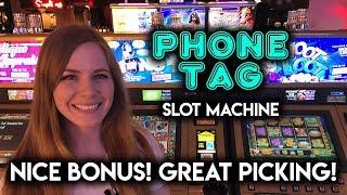 Playing The Phone Tag Slot Machine! FUN BONUS! GOOD PICKING!