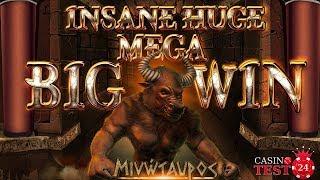 MUST SEE!!! INSANE HUGE MEGA BIG WIN ON MINOTAURUS SLOT (ENDORPHINA) - 5€ BET!