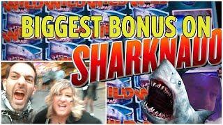 • • BIGGEST BONUS on Sharknado • • Golden Nugget DT Vegas • Brian Christopher Slot Machines