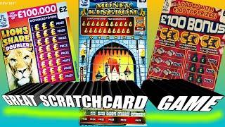 GREAT SCRATCHCARD GAME..MONEY KINGDOM..CASHWORD..LION..DOUBLER..BINGO BONUS..CARS & CASH