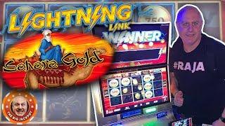 •$75 A SPIN! •HUGE WIN on Lightning Link Sahara Gold! •