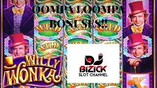 ~* OOMPA LOOMPA BONUSES *~ Willy Wonka Slot Machine ~ JUST WATCH!!! • DJ BIZICK'S SLOT CHANNEL