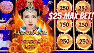 Autumn Moon DRAGON LINK Slot Machine $25 Max Bet Bonus | Live Slot Play At Casino | SE-5 | EP-21
