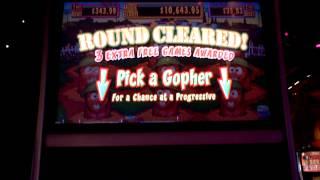 Gopher-B-Gone slot bonus win at Revel Casino
