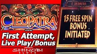 Cleopatra Slot - TBT Live Play and Free Spins Bonus, First Time Playing