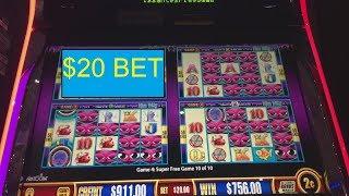 $40 INTO $1800 ON $20 BETS BUFFALO AND MISS KITTY SLOT MACHINE!