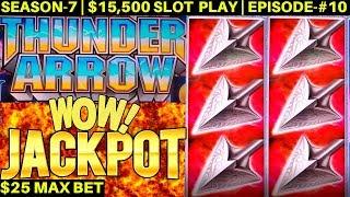 Thunder Arrow Slot Machine HANDPAY JACKPOT | High Limit KONAMI Slot Jackpot | SEASON-7 | EPISODE #10