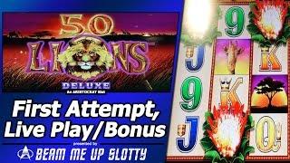 50 Lions Deluxe Slot - First Attempt, with VegasLowRoller in the House