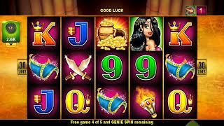 GENIE'S RICHES Slot Casino Game with a FREE SPIN BONUS