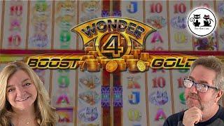 WONDER 4 BOOST GOLD SLOT! WINNING ON BUFFALO GOLD & MONOPOLY CHEATERS EDITION & 5 DRAGONS GRAND!!