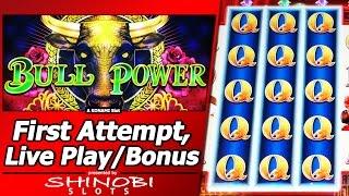 Bull Power Slot - Live Play and Free Spins Bonus in First Attempt at Konami TwinPlay game