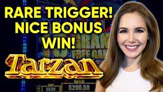 RARE BONUS RETRIGGER! 30 FREE SPINS!! Nice Win!! Tarzan Slot Machine!