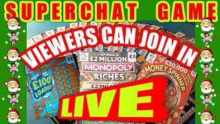 WOW!.LIVE.GAME.SCRATCHCARD GIVE AWAYS TO "VIEWERS "..£5..£3..£2..£1.Cards..MONOPOLY..WONDERLINES.etc