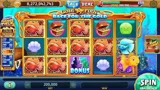 GOLD FISH RACE FOR THE GOLD Video Slot Casino Game with a GOLD FISH BONUS