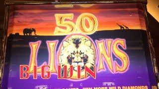 50 Lions Slot Machine-2 Bonuses And A BIG WIN At The End!