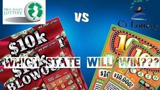 New Jersey vs Connecitcut Lottery Scratch offs... who will win!!