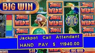 BIGGEST HIGH LIMIT JACKPOT ⋆ Slots ⋆ JUNGLE WILD 3 HAND PAY ⋆ Slots ⋆ $1 DENOM MAX BET