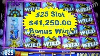 •$41,250 Bonus Win! $25 Seagull Sam Slot Machine! Jackpot Handpay Vegas Casino High Stakes Gambling 