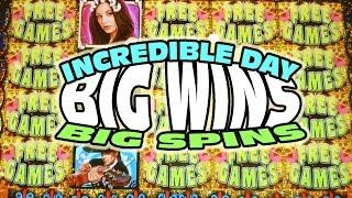 INCREDIBLE DAY OF BIG WINS AND BIG SPINS - Slot Machine Bonus Big Win Videos