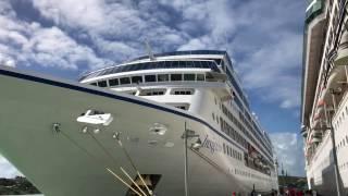 Oceania Insignia Cruise Ship docked in the Caribbean