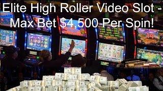 •Max Bet $4,500 Per Spin! Elite High Roller Video Slots Captain Quids Treasure,Diamond Queen, Dolphi