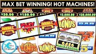 MAX BET WINNING! Hot Shot Progressives Slot Machine Bonuses