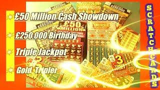 •£50 Million Cash Showdown•£250,000 Blue•Triple Jackpot•Lucky Numbers•Gold Triple•3 Times Lucky