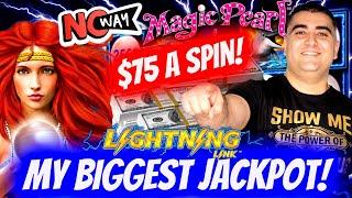 My BIGGEST JACKPOT Ever On High Limit Lightning Link Slot Machine - $75 A Spin | Mega Jackpot Winner