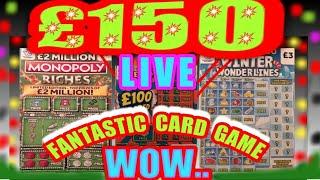 AMAZING GAME..£150.00 SCRATCHCARDS.."MONOPOLY"12 Mths RICHER"CASH DROP"CASH LINES"£100 LOADED"LIVE"