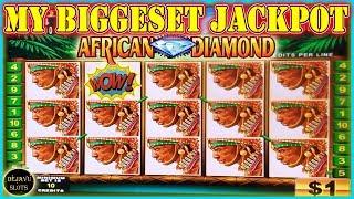 MY BIGGEST JACKPOT ON AFRICAN DIAMOND HIGH LIMIT SLOT