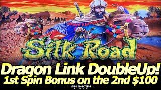 Dragon Link Double Up! First Spin Bonus on the 2nd $100, Silk Road Slot Machine at Yaamava Casino