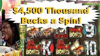 •$100 CREDIT LIL WAYNE MUSIC VIDEO SLOT! JACKPOT HANDPAY! 4500 Per Spin! Big Bonus Win! | SiX Slot •