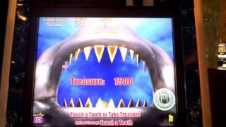 Jaws slot machine video bonus win at Parx Casino