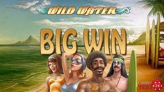 BIG WIN ON WILD WATER SLOT (NETENT) - 1,20€ BET!