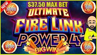 *NEW* ULTIMATE FIRE LINK POWER 4 | $37.50 MAX BET BONUS BIG WIN! | HIGH LIMIT SLOT MACHINE
