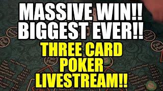 MASSIVE WIN! TRIPS AND A STRAIGHT FLUSH!! Three Card Poker Livestream!! May 5th 2022