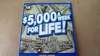 WINNER! ....almost...$10 Illinois Instant Scratchcard - $5,000 a Week for Life!