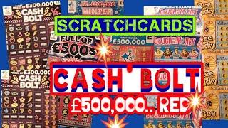 Scratchcards..CASH BOLT..B-Lucky..Wonderlines..Full £500s..Dough Money..£250,000 Red