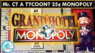 MONOPOLY SLOT MACHINE - TYCOON BONUS and GRAND HOTEL BONUS - 25 cent Denom!
