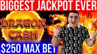 Biggest Jackpot On YouTube History For DRAGON CASH Slot | Winning Mega Bucks At Casino