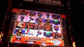 Griffins Gate a WMS slot machine bonus win at Sands
