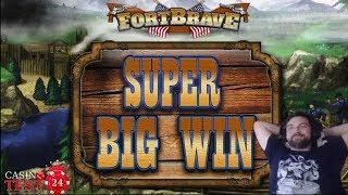 SUPER BIG WIN on Fort Brave - Bally Wulff Slot - 1€ BET!