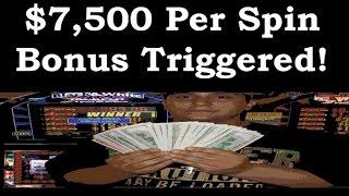 •Max Bet Slot $7,500 Per Spin Bonus Triggered High Roller Casino Video Slot Machine Jackpot Handpay 