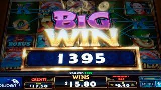Lihwa's Fortune Slot Machine Bonus - 8 Free Games with Locking Wilds - Nice Win