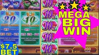 • •Mega Big Win• • Heart of Romance Slot Machine •HUGE• Bonus Won w/Retrigger !! 10x Multiplier