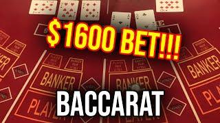 BACCARAT BANKER CHALLENGE!! $1600 BET!!!