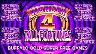 BUFFALO GOLD WONDER 4 Tall Fortunes - Fabulous Bonus - Huge Win - Aristocrat Slot Machine - Enjoy!!!